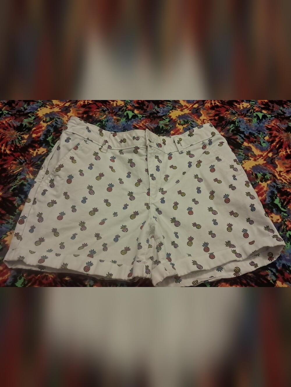 Gap Girls White Shorts With Pineapple Print